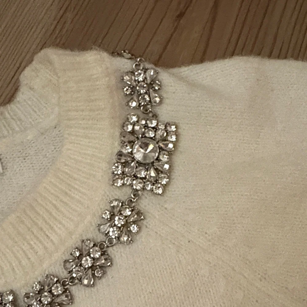Express Cream Sweater with Embellished Neckline - Picture 6 of 9